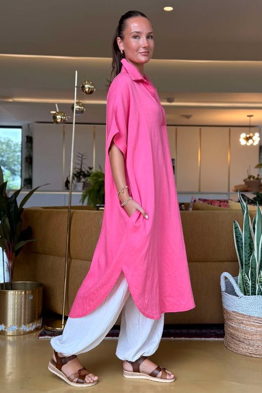 Made in Italy Monroe Shirt Dress Peony